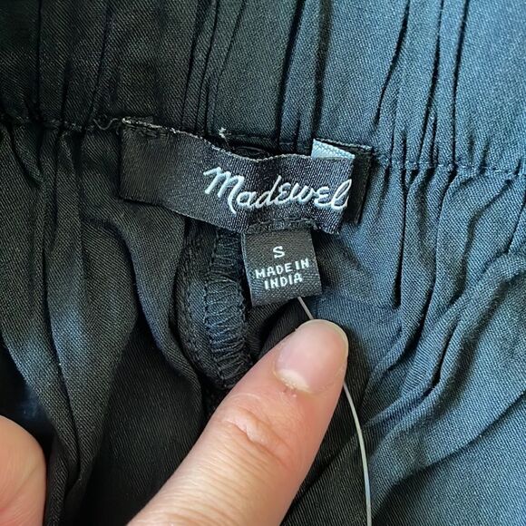 Madewell Drawstring Wide-Leg Pants True Black Women Size S - Picture 8 of 16